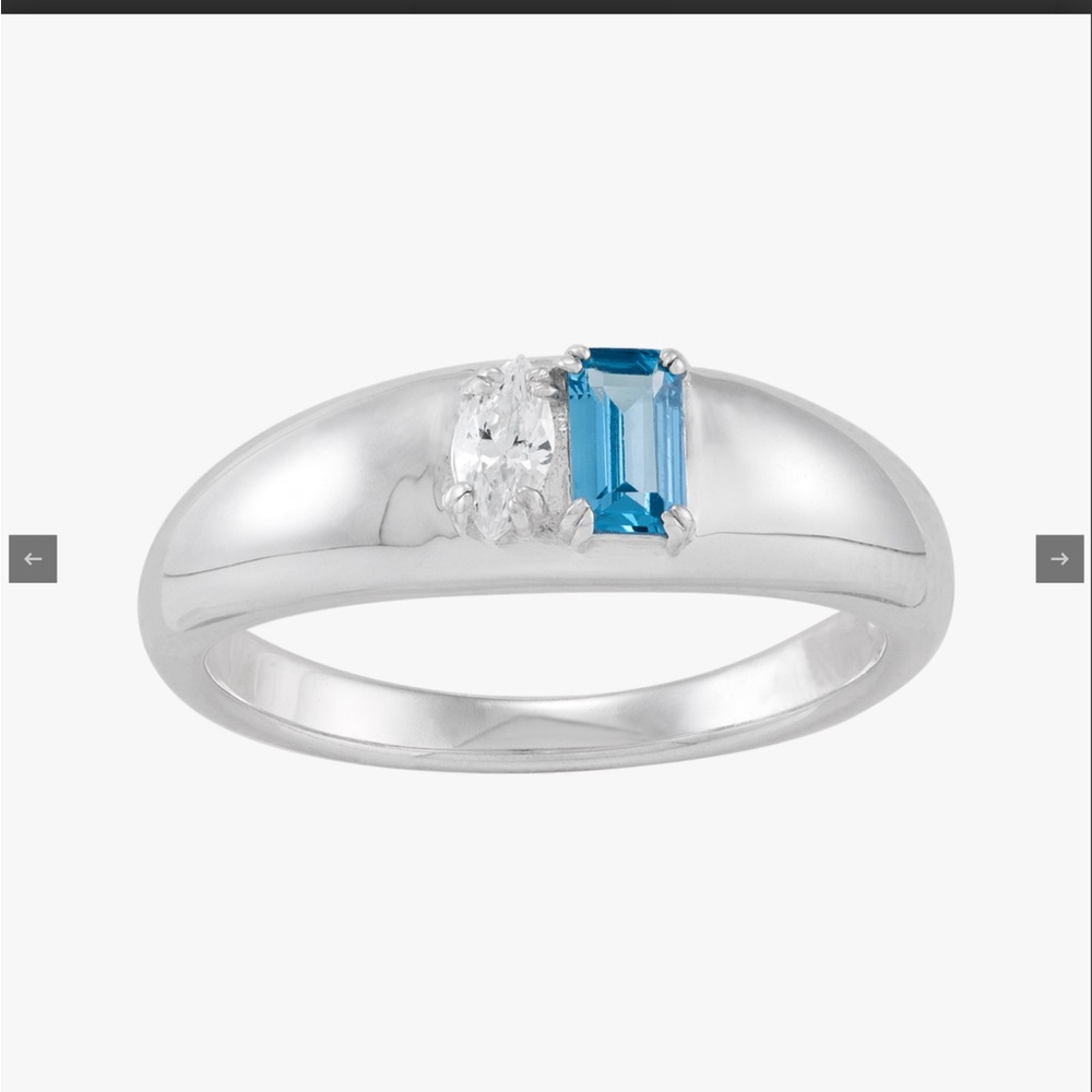 Elegant Silver and Blue Gemstone Ring